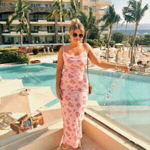 Hello Molly Brightest Day Mesh Maxi Dress Pink